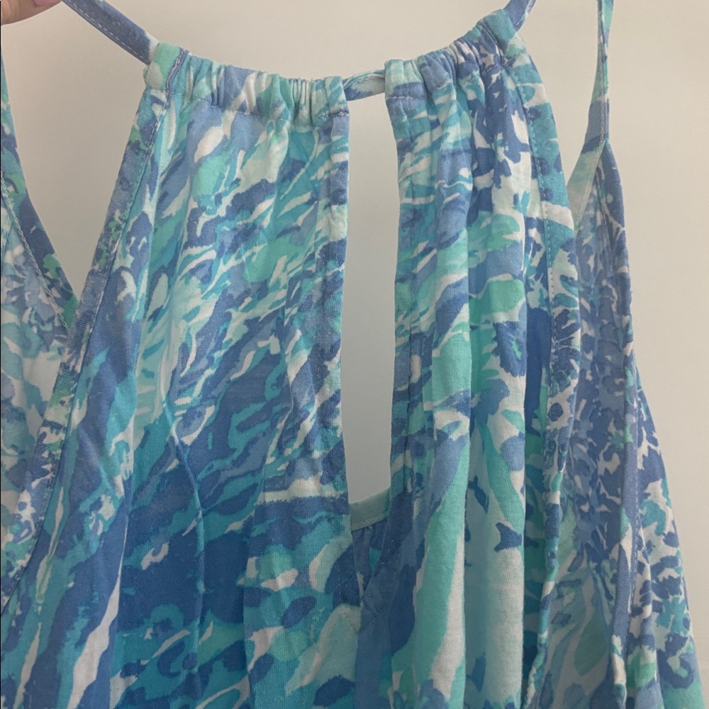 Lilly Pulitzer Aqua and White Patterned Top - Picture 2 of 4